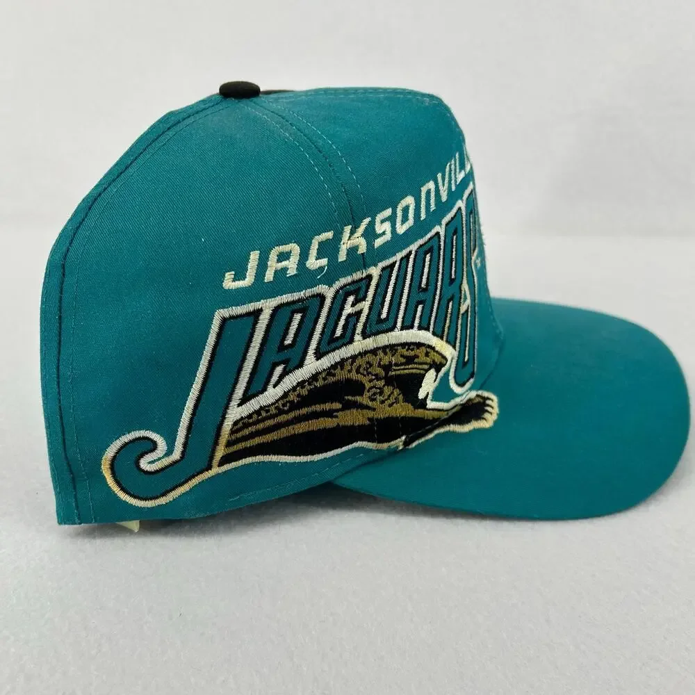 90s Jacksonville Jaguars Banned Logo Eastport Tri Panel Wrap Around SnapBack hat